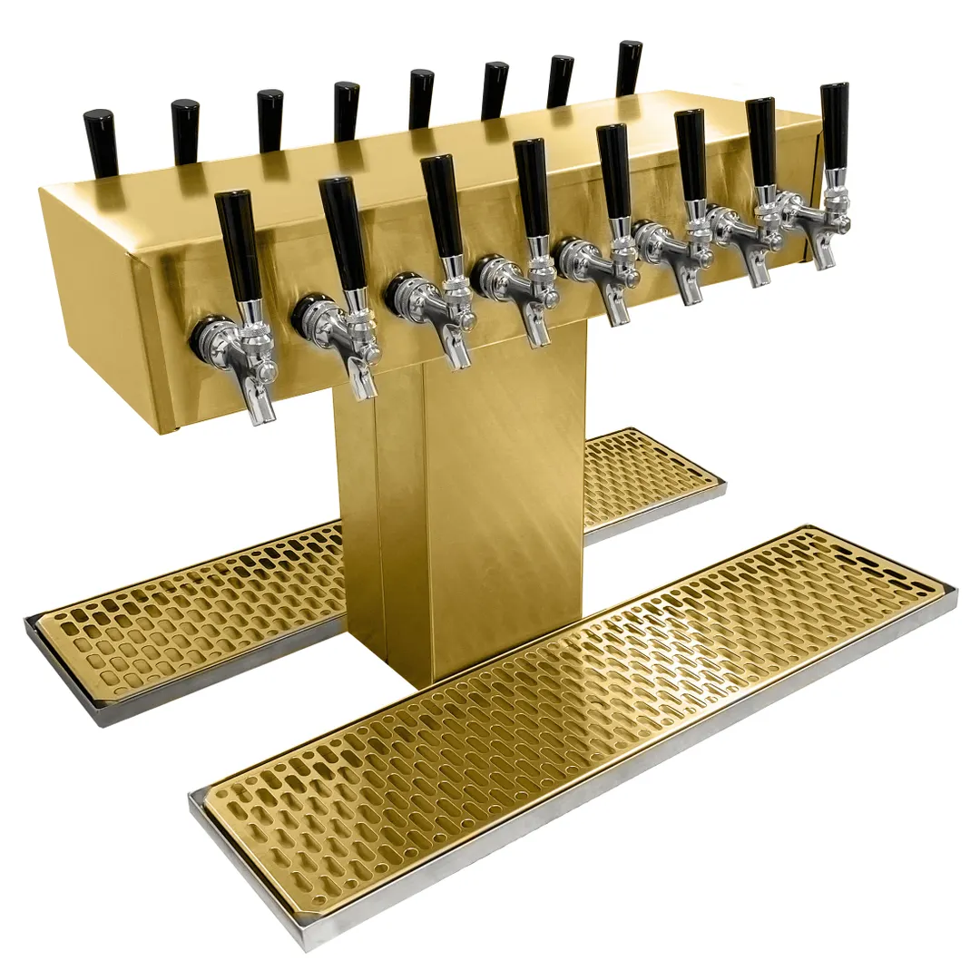 Glastender DT-16-PBR Double-Sided Draft Dispensing Tower w/ 4.25" Tower, 16 Faucets