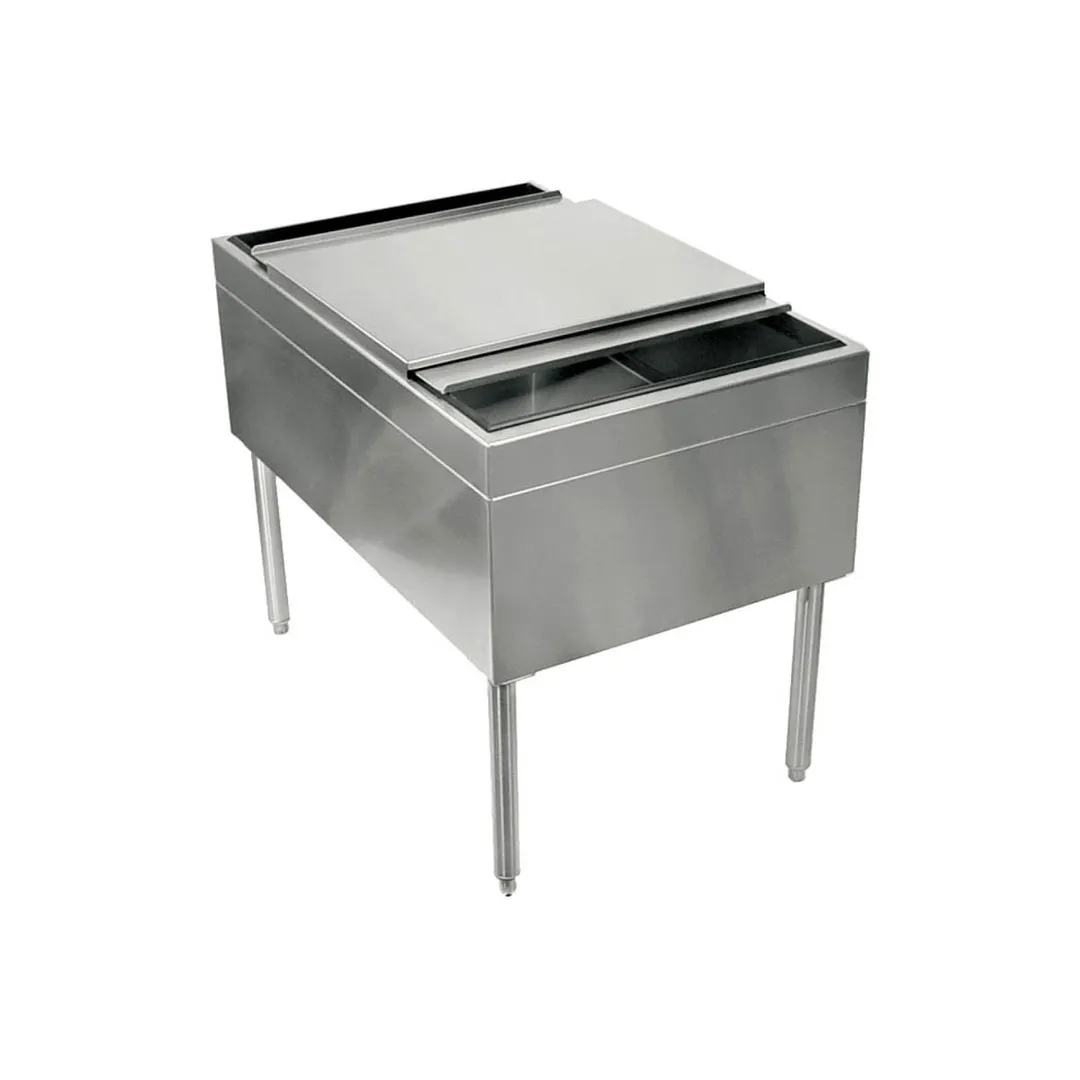 Glastender IB-38X24 24" Pass-Thru Underbar Ice Bin/Cocktail Station w/ 175-lbs. Ice Capacity