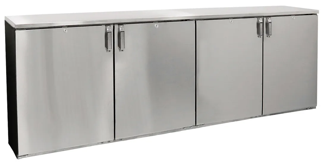 Glastender LPDS96 96" Four Section Low Profile Back Bar Dry Storage Cabinet