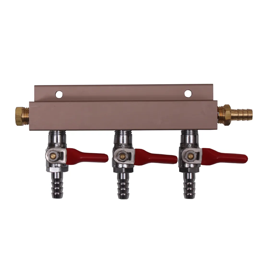 Glastender MAN3 Manifold Kit Red 6‑ft Gas Tubing per Unit Clamps for Keg Couplers Sold Per Karat
