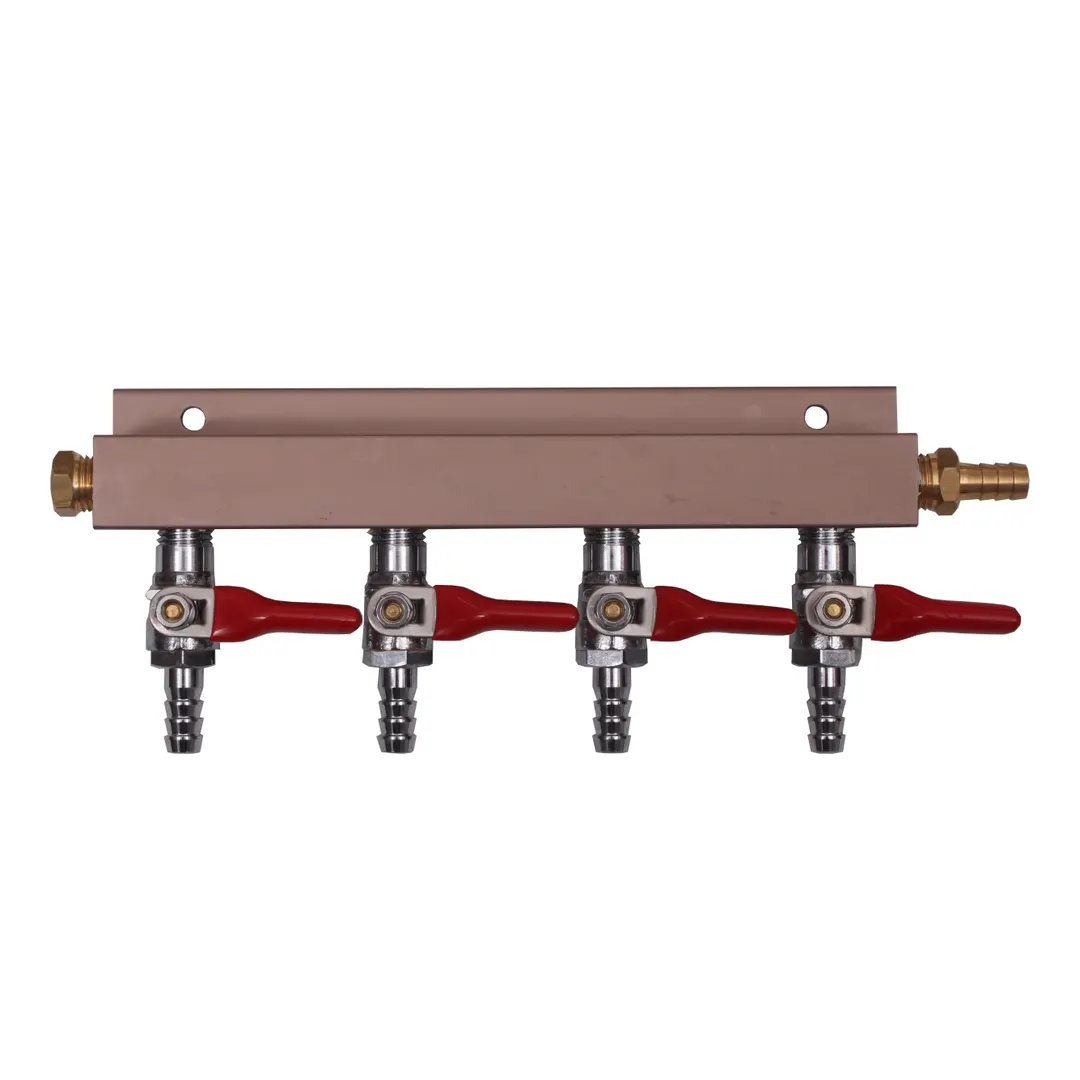 Glastender MAN4 Manifold Kit, Red 6 ft Gas Tubing, Clamps for Keg Coupler, Sold Per Karat