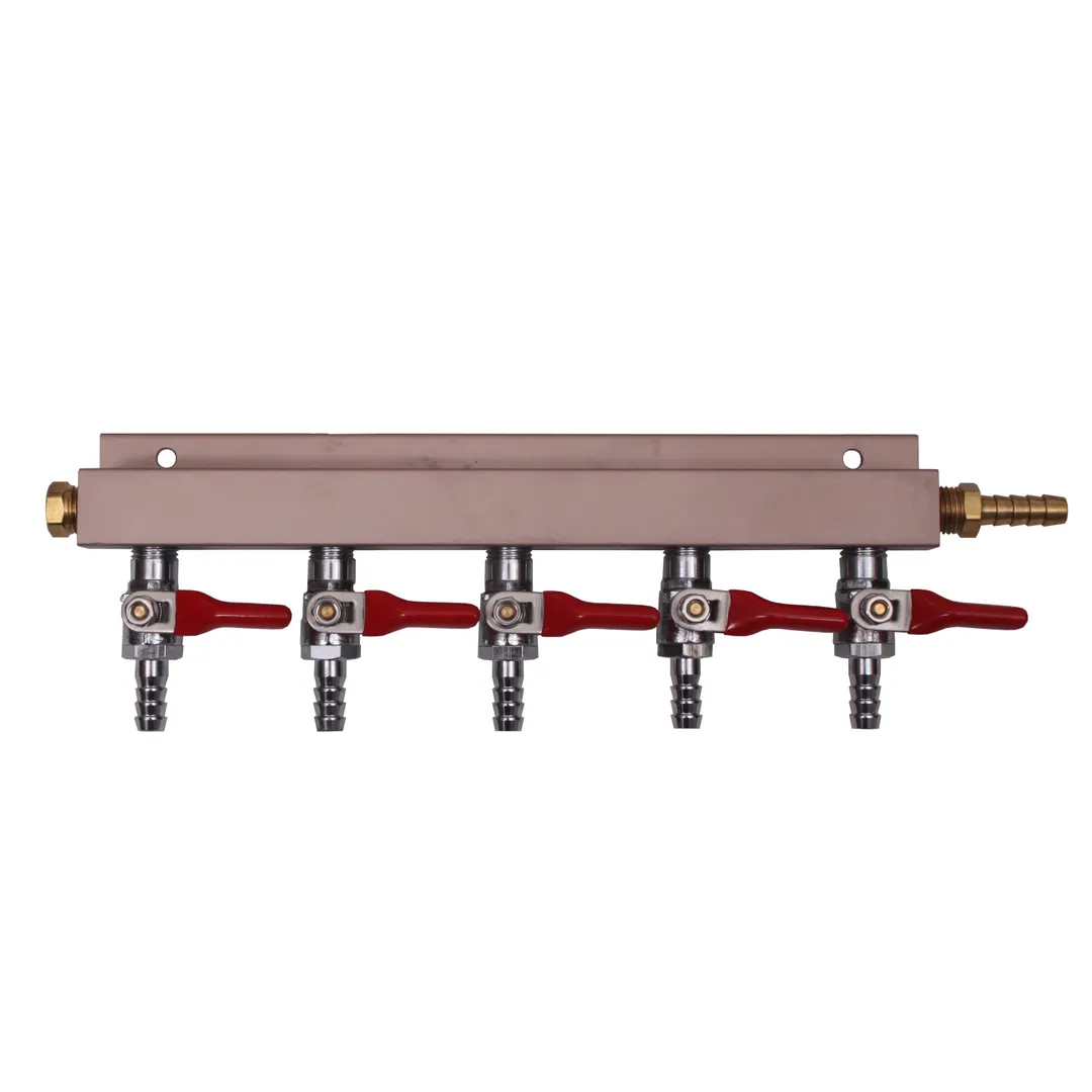 Glastender MAN5 Manifold Kit, Red 6‑ft Gas Tubing, Clamps for Keg Coupler, Sold Per Karat