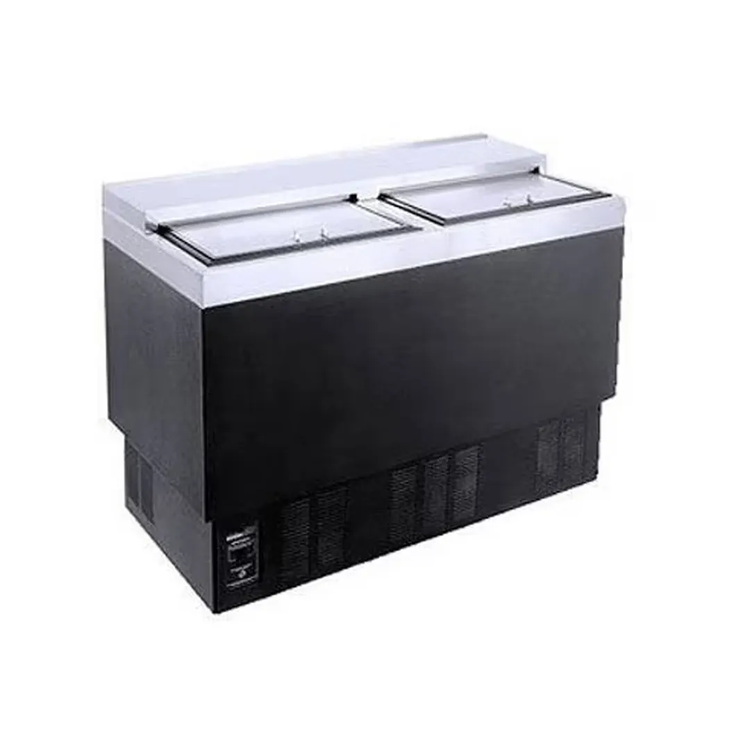 Glastender MF48-B 48" Underbar Black Glass Froster, 252 Mugs Capacity