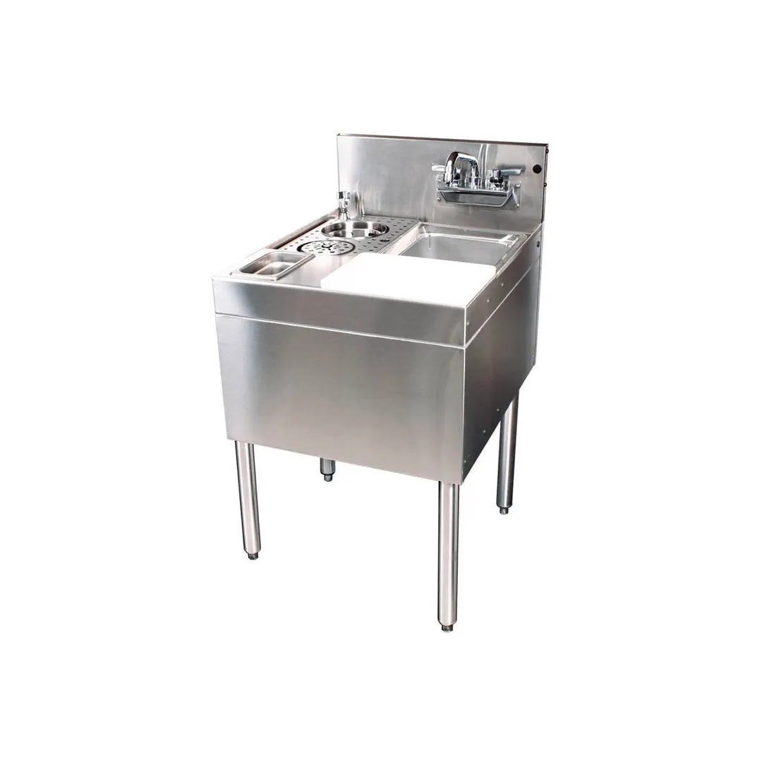 Glastender MTS-14 Stainless Steel Underbar Mixology Unit, Faucet Included - 14"W x 24"D