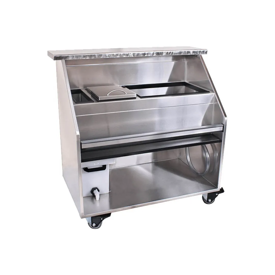 Glastender PBC48-12 33 lb. Ice Bin-48" Portable Bar-Stainless Steel Exterior