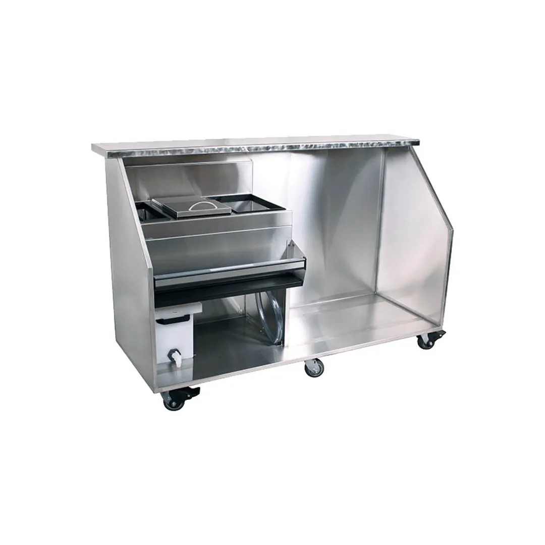 Glastender PBC72-12 33 lb. Ice Bin-72" Portable Bar-Stainless Steel Exterior