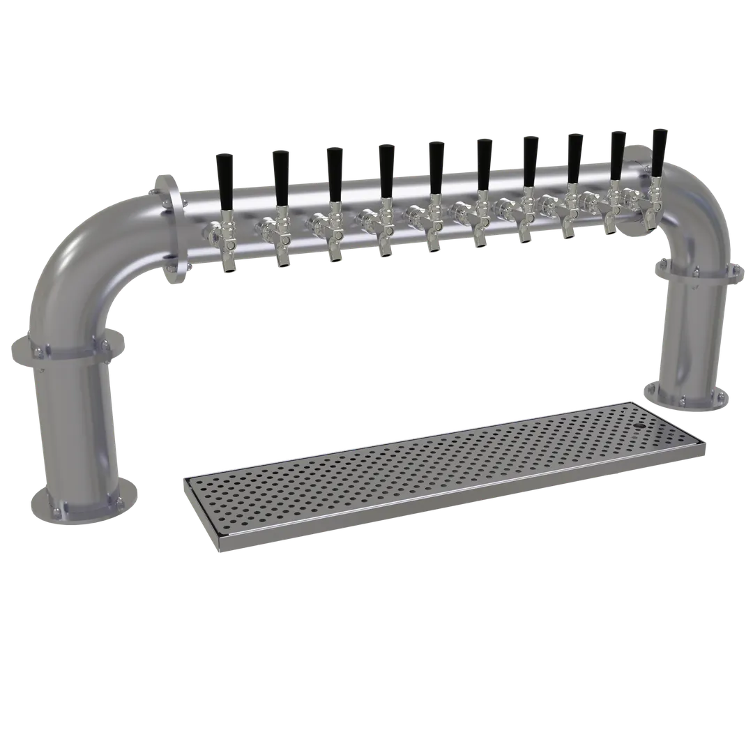 Glastender PP-10-SSR Pass‑Thru Tower,Countertop, 2 × 4" Columns,Glycol‑Cooled, 10 Faucets, Drain Pan