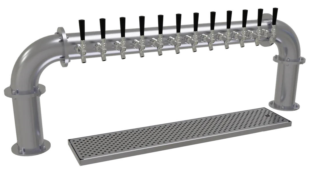 Glastender PP-12-SSR Tower, Countertop, 2 × 4" Columns, 12 Steel Faucets, Glycol-Cooled, Finish