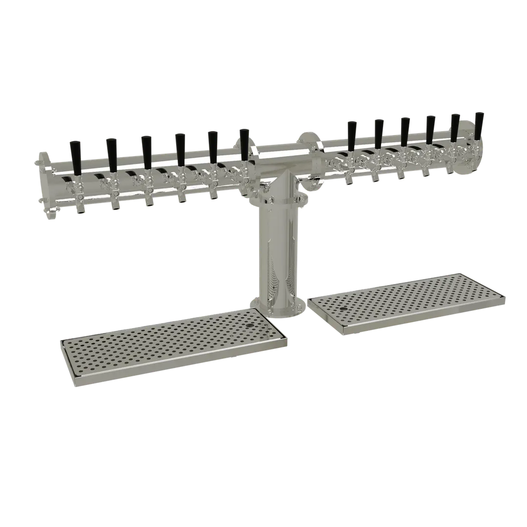 Glastender PT-12-MFR Tower CT 12‑Tap SS Glycol‑Cooled 1 4" Column Mirror Finish Cold Plate Drain Pan