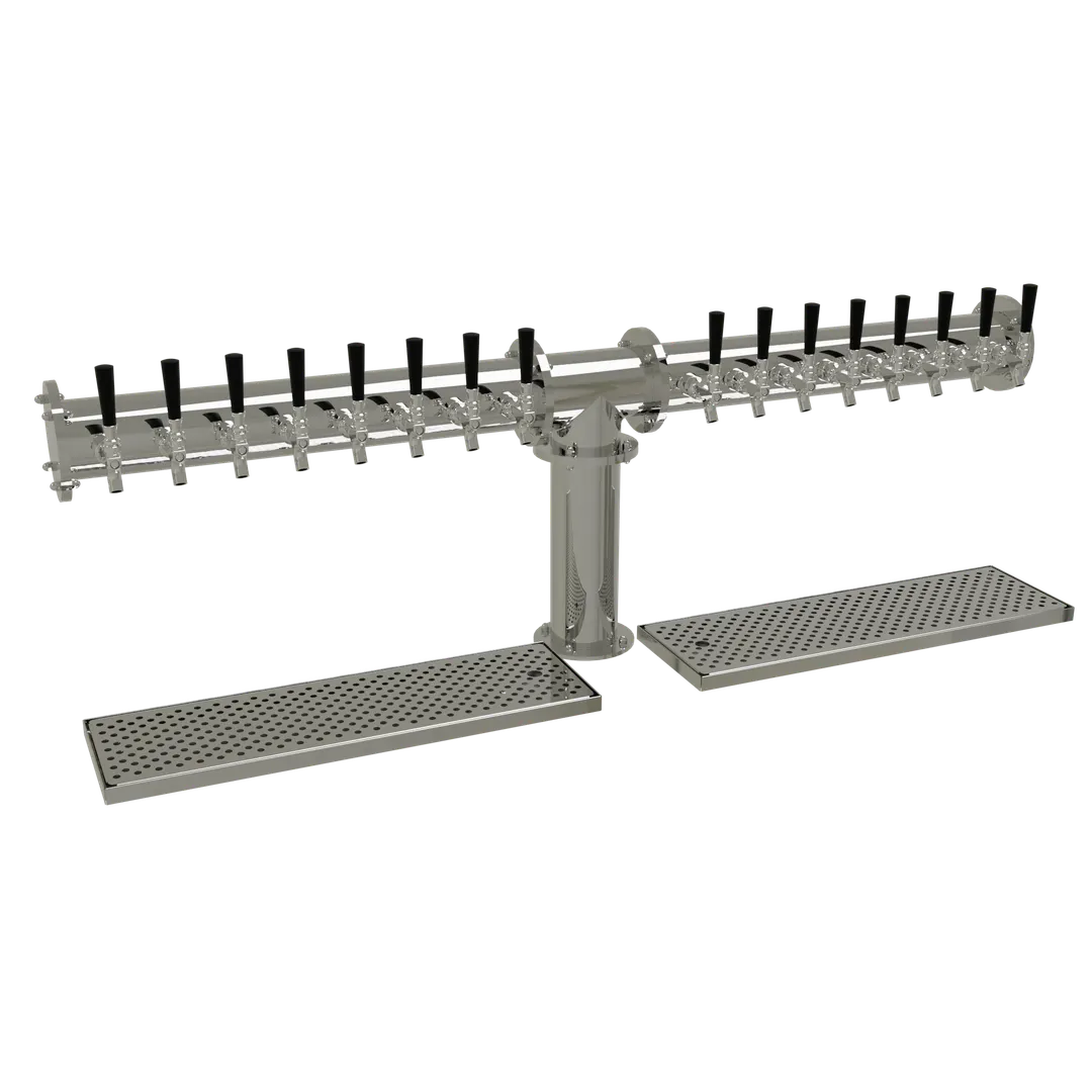 Glastender PT-16-MFR Draft Tower, 16 Stainless Steel Faucets, Glycol-Cooled, 1 4" Column
