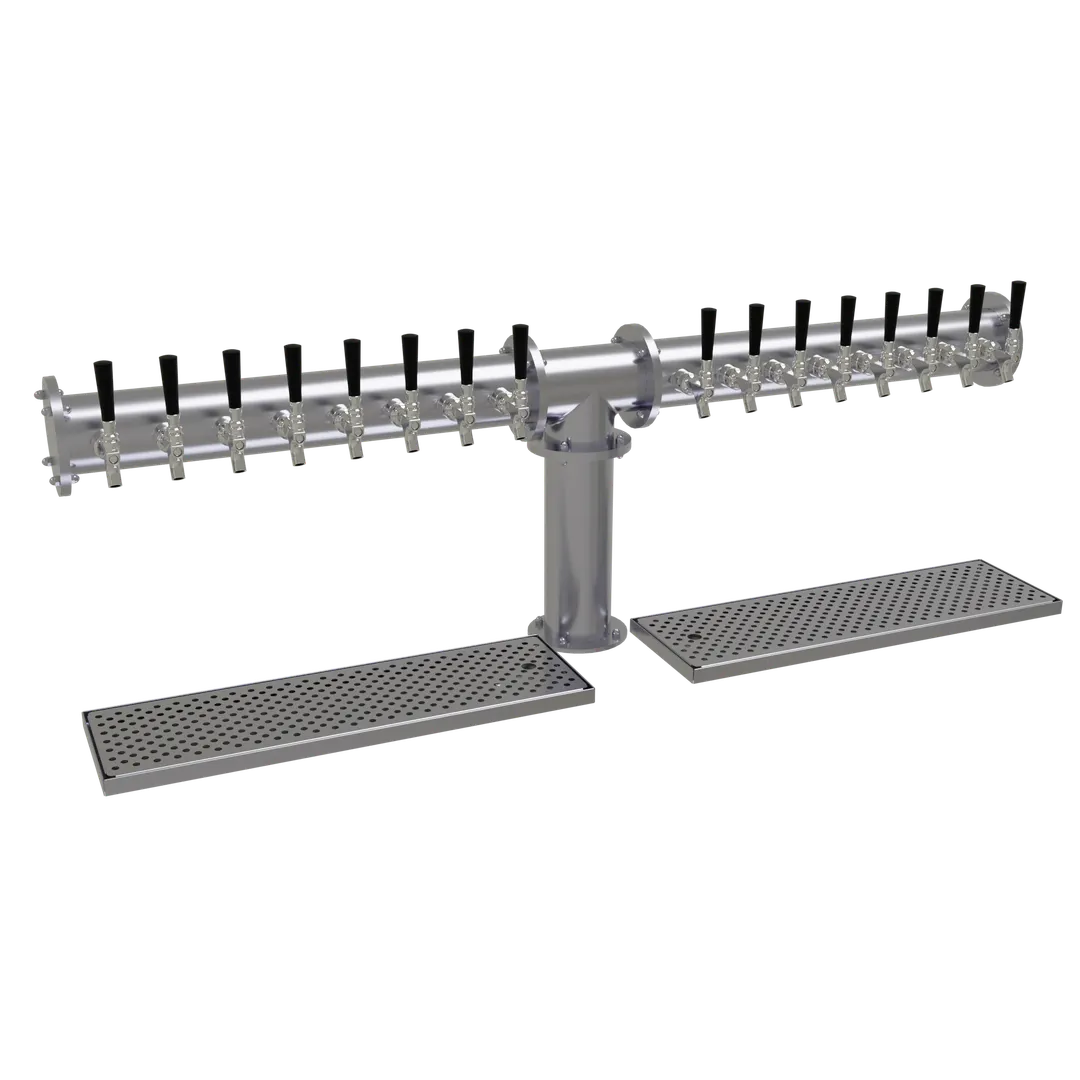 Glastender PT-16-SSR Draft Tower, 16‑Stainless Faucets, Glycol‑Cooled, 4" Column, Stainless