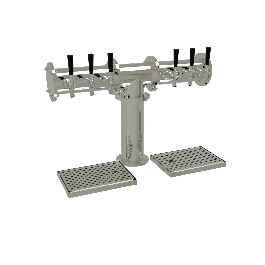 Glastender PT-6-MFR 6-Tap Draft Tower, Countertop, Stainless, Glycol-Cooled, 4" Column, Drain Pan