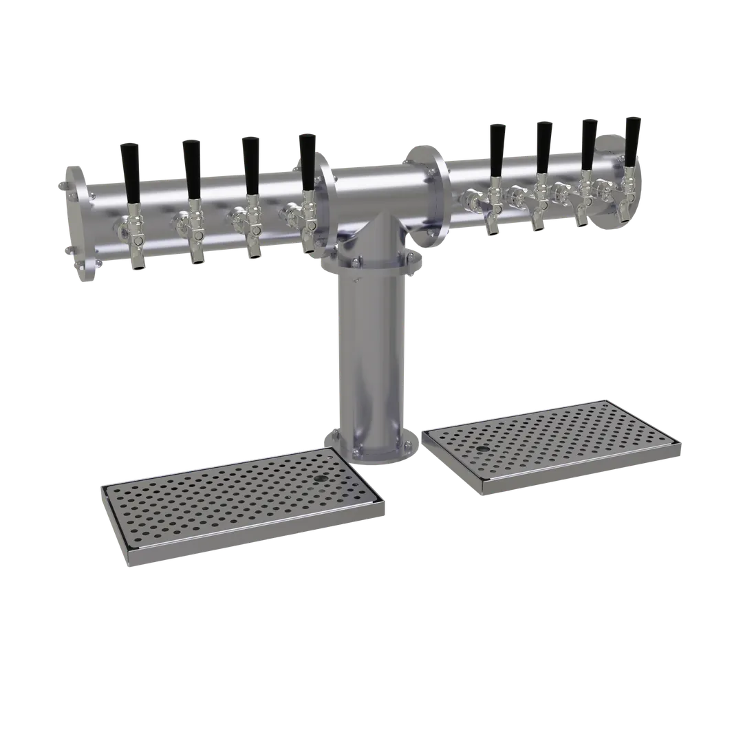 Glastender PT-8-SSR Draft Tower, Counter, 8Tap Stainless, GlycolCooled, 4" Column, Plate/Drain