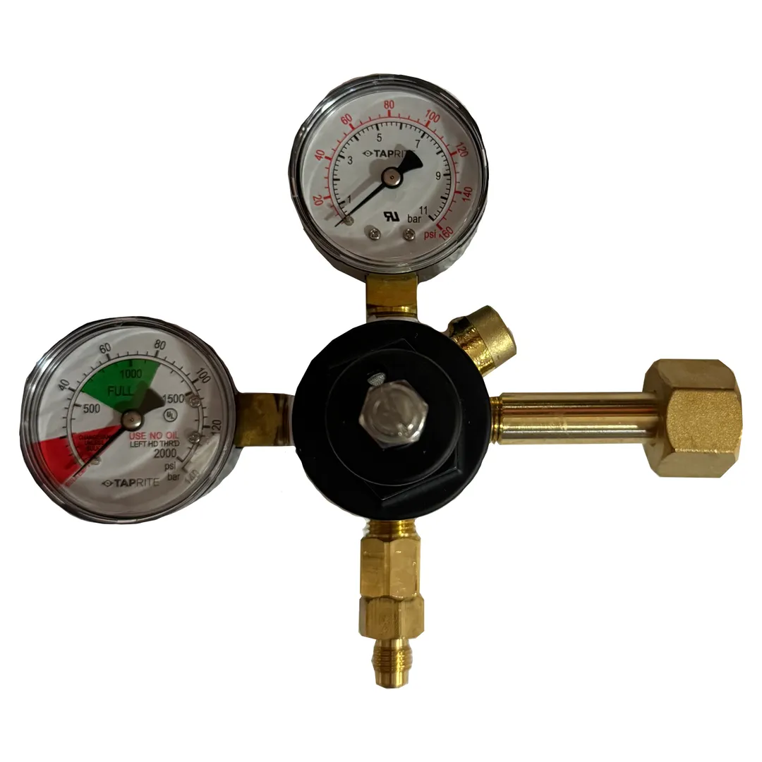 Glastender RKH‑TC CO₂ Regulator Kit, Tank‑Mount, Double Gauges, 2‑Bar Control, Fittings, Karat
