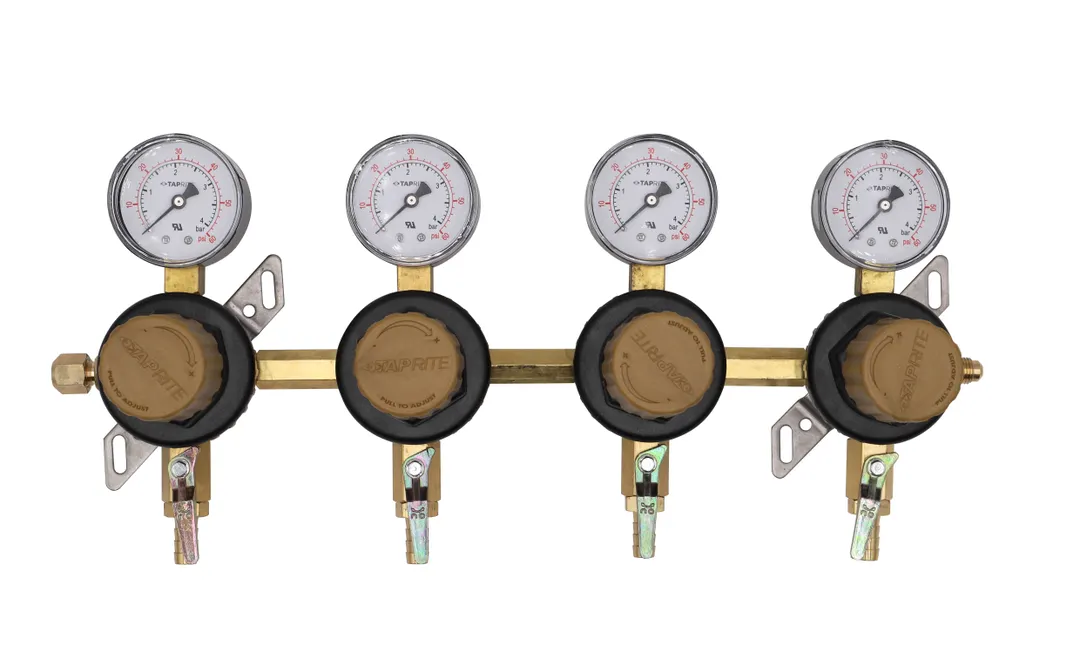 Glastender RKL‑W4 Regulator Kit – Wall‑Mount CO₂ or Nitrogen, 4‑Piece Set, Parts, Sold Per Karat