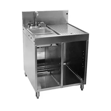 Glastender SWB-24L-C Underbar Wet Waste Sink, Cabinet Base with Open Front