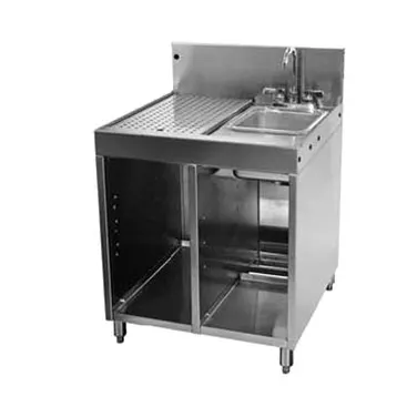 Glastender SWB-24R-C Underbar Wet Waste Sink, Cabinet Base with Open Front