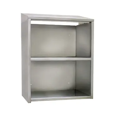 Glastender WCO60 60" Stainless Steel Open Wall Mounted Cabinet w/ Sloped Top