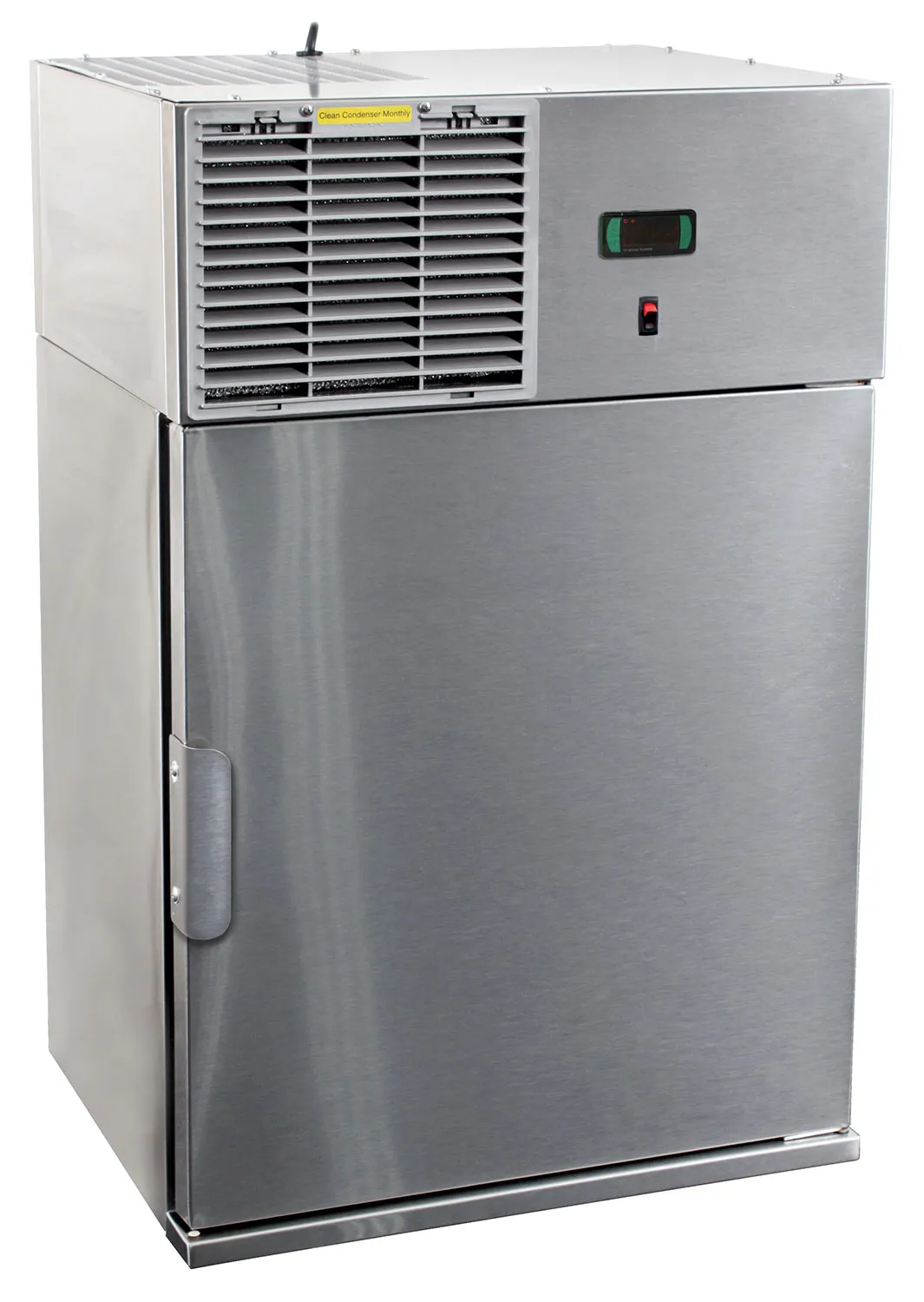 Glastender WMR24S-R 24" Wall Mount Refrigerator w/ Right Hinged Solid Door, 2 Shelves, 3.9 cu. ft.