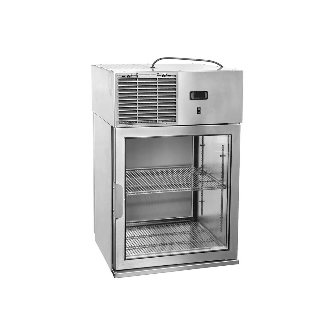 Glastender WMR24X-R 24" Wall Mount Refrigerator w/ Right Hinged Glass Door, 2 Shelves, 3.9 cu. ft.