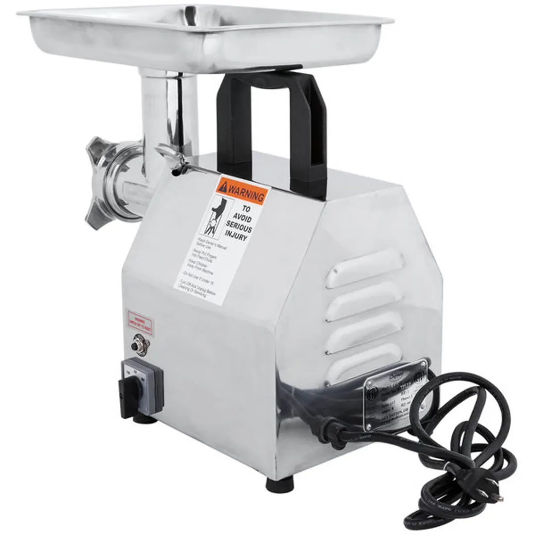 Globe CM12 Countertop Electric Meat Grinder – 1 HP, 250 lbs/hr, #12 Hub, 170 RPM, 1/4” & 5/16” Plates, Chefmate™ Chopper