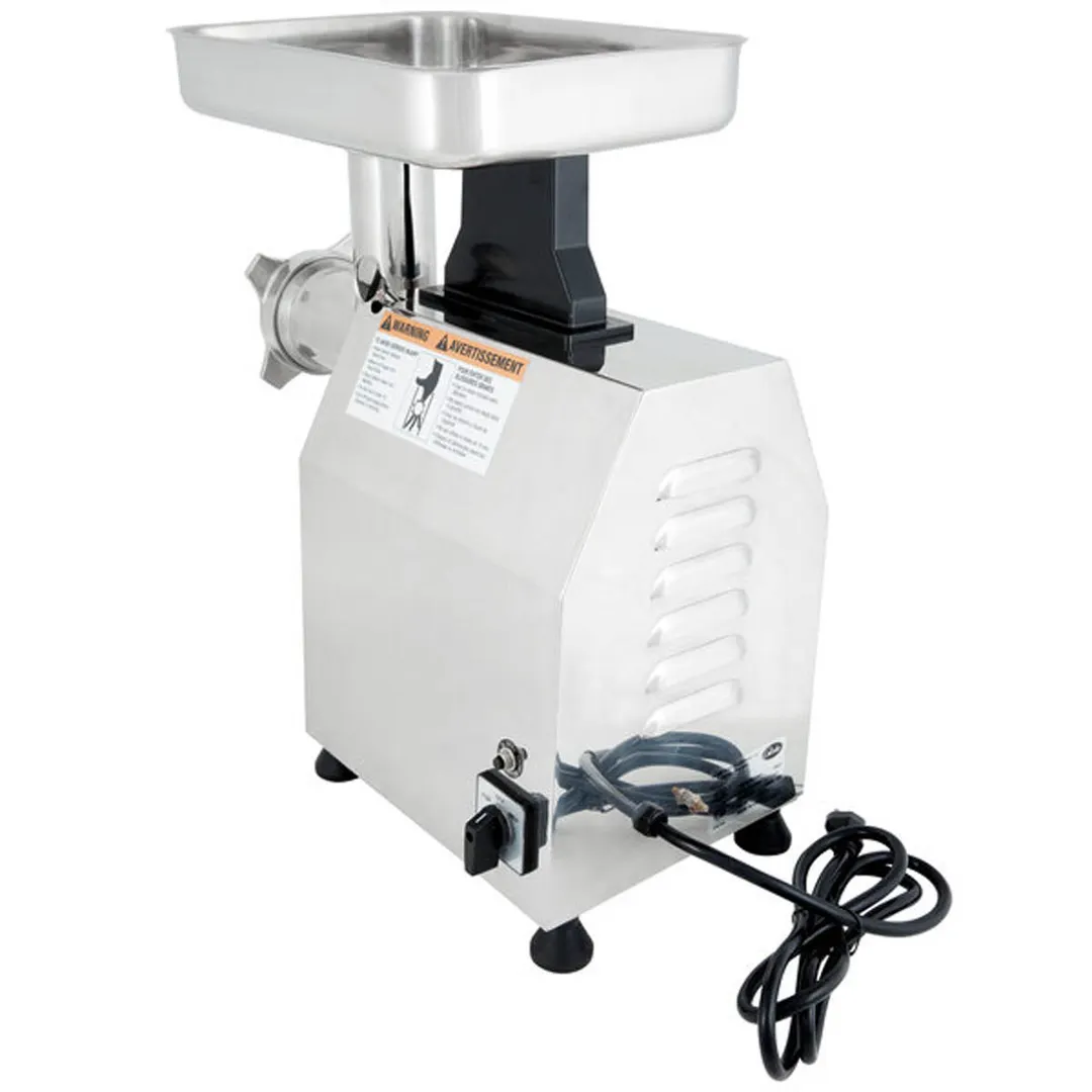Globe CM22 Countertop Electric Meat Grinder, #22 Hub, 1-1/2 HP, 450 lbs/hr, 170 RPM, Stainless Steel, 1/4" & 5/16" Plates