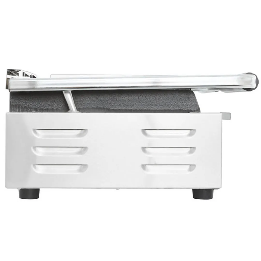 Globe GSGDUE10 Double Cast Iron Sandwich Panini Grill w/ 18" x 9" Smooth Plates, 240V