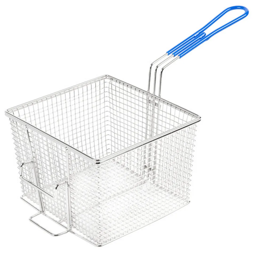 Globe LGBASKET1632 Full-Size Fryer Basket w/ Coated Handle & Front Hook, 7 3/4" x 8 1/2" x 6"