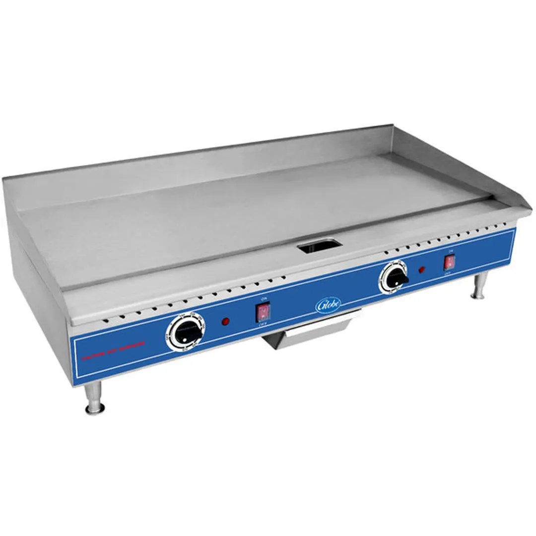 Globe PG36E 36" Countertop Electric Griddle with 35.8" x 13" Surface, Thermostatic Controls, 208/240v