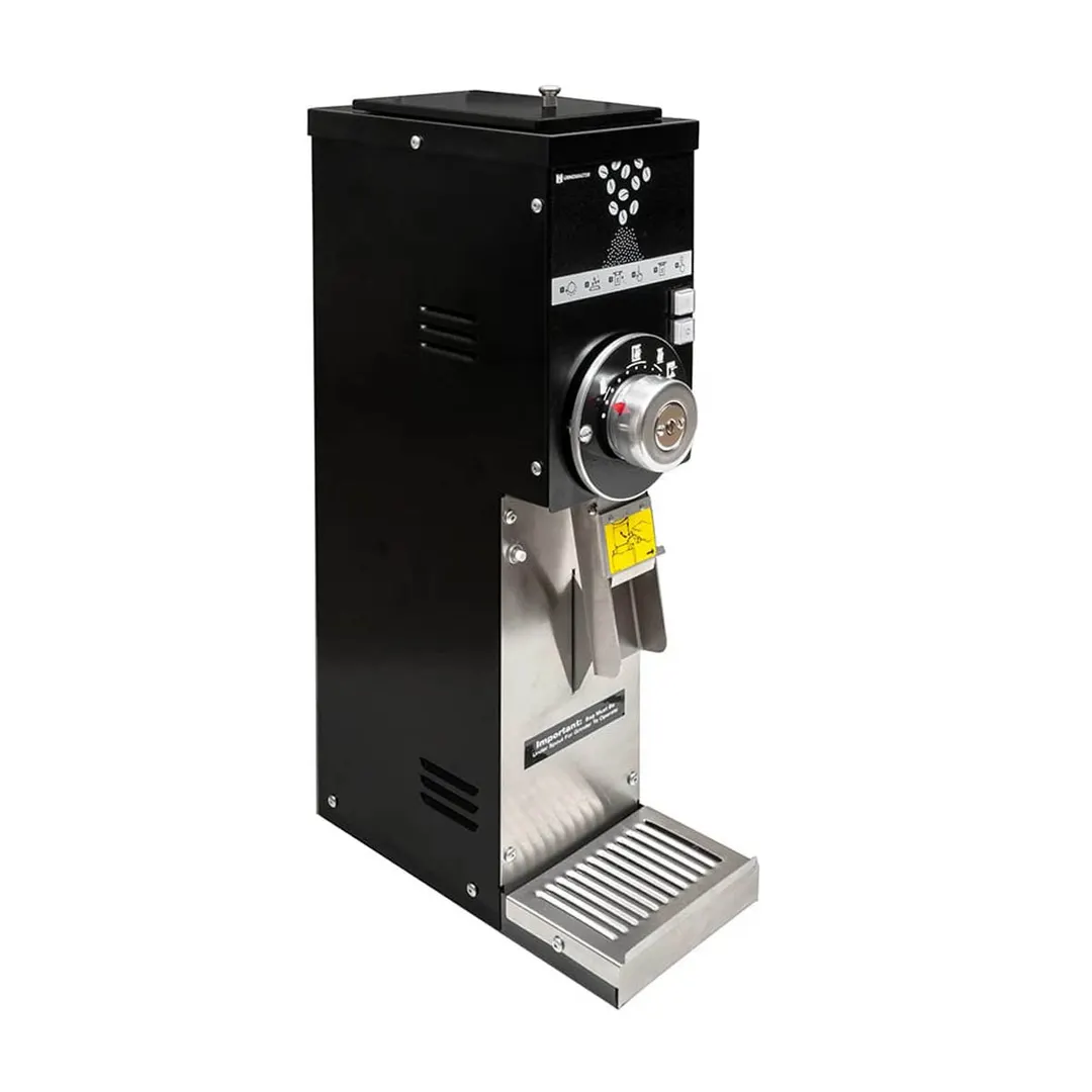 Grindmaster 890BS 7" Wide Space Saver Retail Coffee Grinder w/ 3.0 lbs. Hopper Cap - 1/2 HP - Black