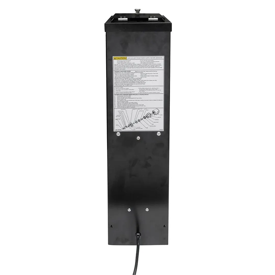 Grindmaster 890BS 7" Wide Space Saver Retail Coffee Grinder w/ 3.0 lbs. Hopper Cap - 1/2 HP - Black