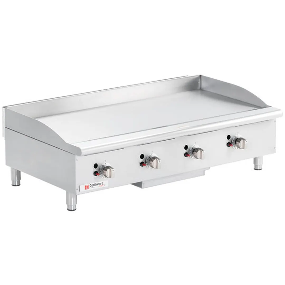 Cecilware® Pro CE-G48TPF 48" Countertop Gas Griddle with Thermostatic Controls, 120.000 BTU