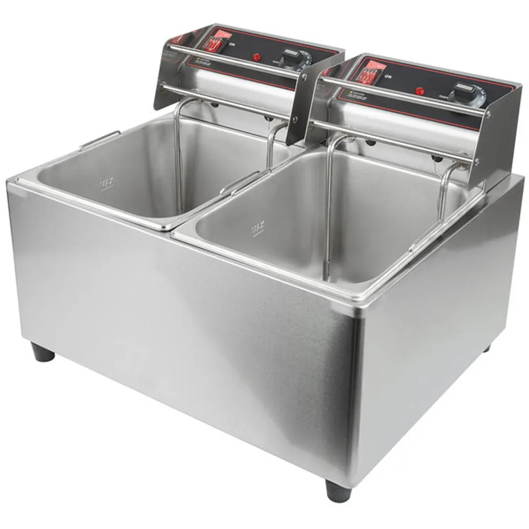 Cecilware® Pro EL2X15 Split Pot Countertop Electric Fryer
