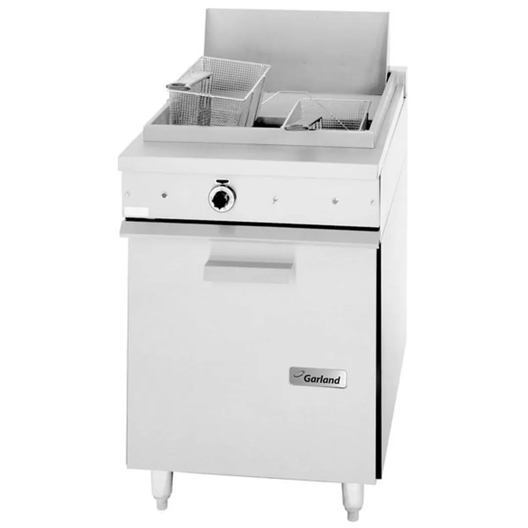 Garland US Range 36ES21 Full Pot Floor Model Electric Fryer w/ Nickel-Plated Frypot, 30-lbs. Fat