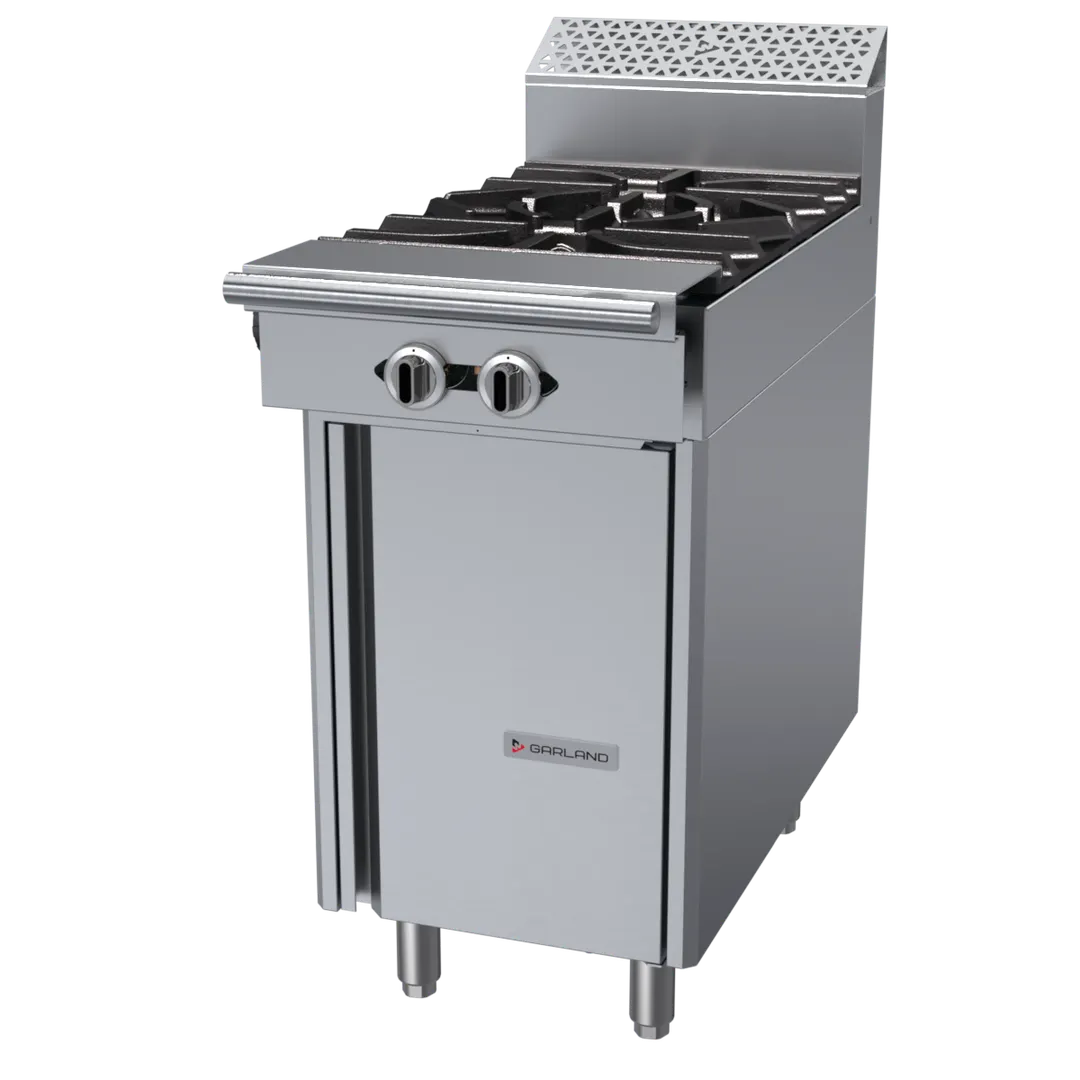 Garland US Range C18-7S 18" Gas Heavy Duty Range w/ (2) Open Burners, Cabinet Base, 80.000 BTU