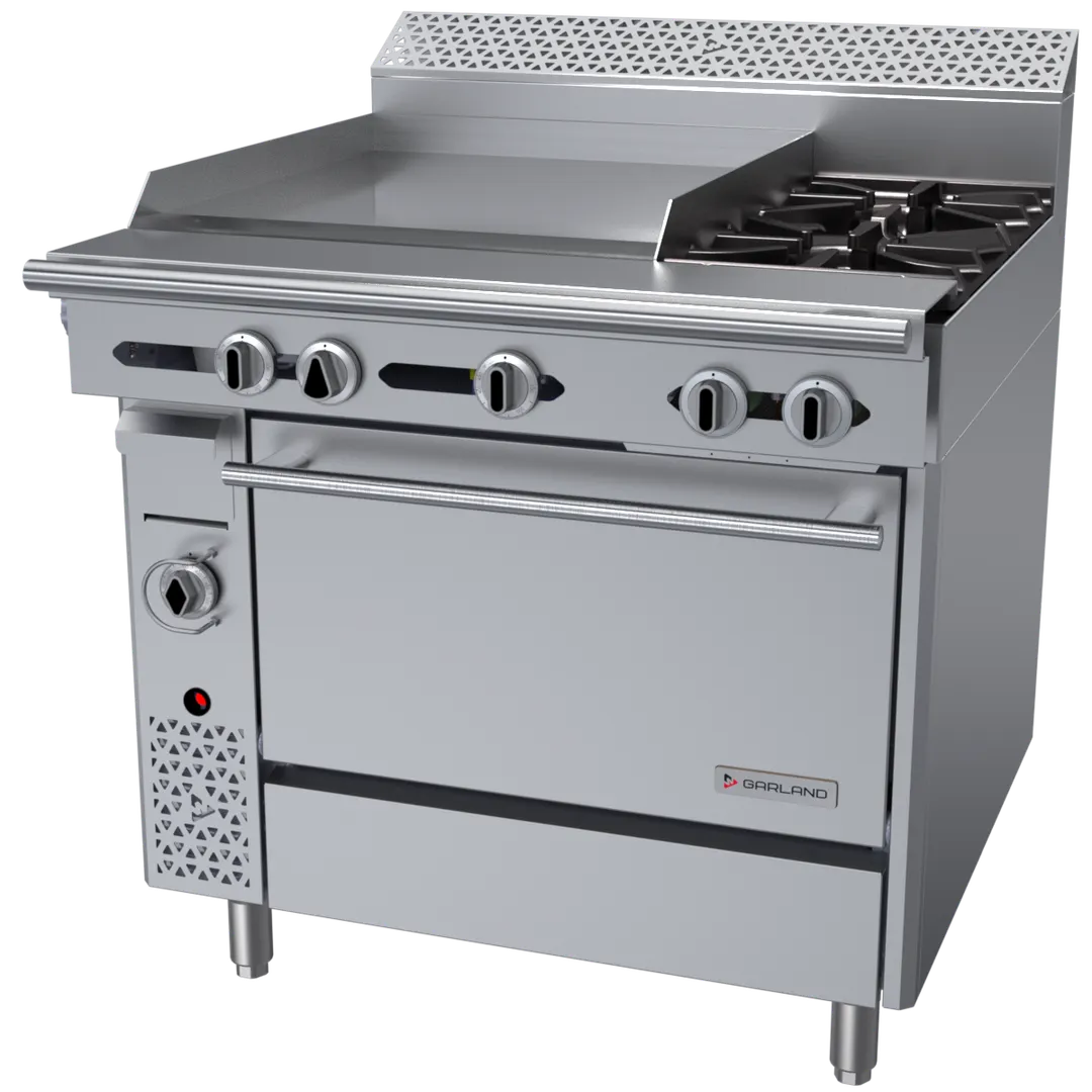 Garland US Range C36-2-1R Garland Cuisine Series Heavy Duty Range, Gas, 36"