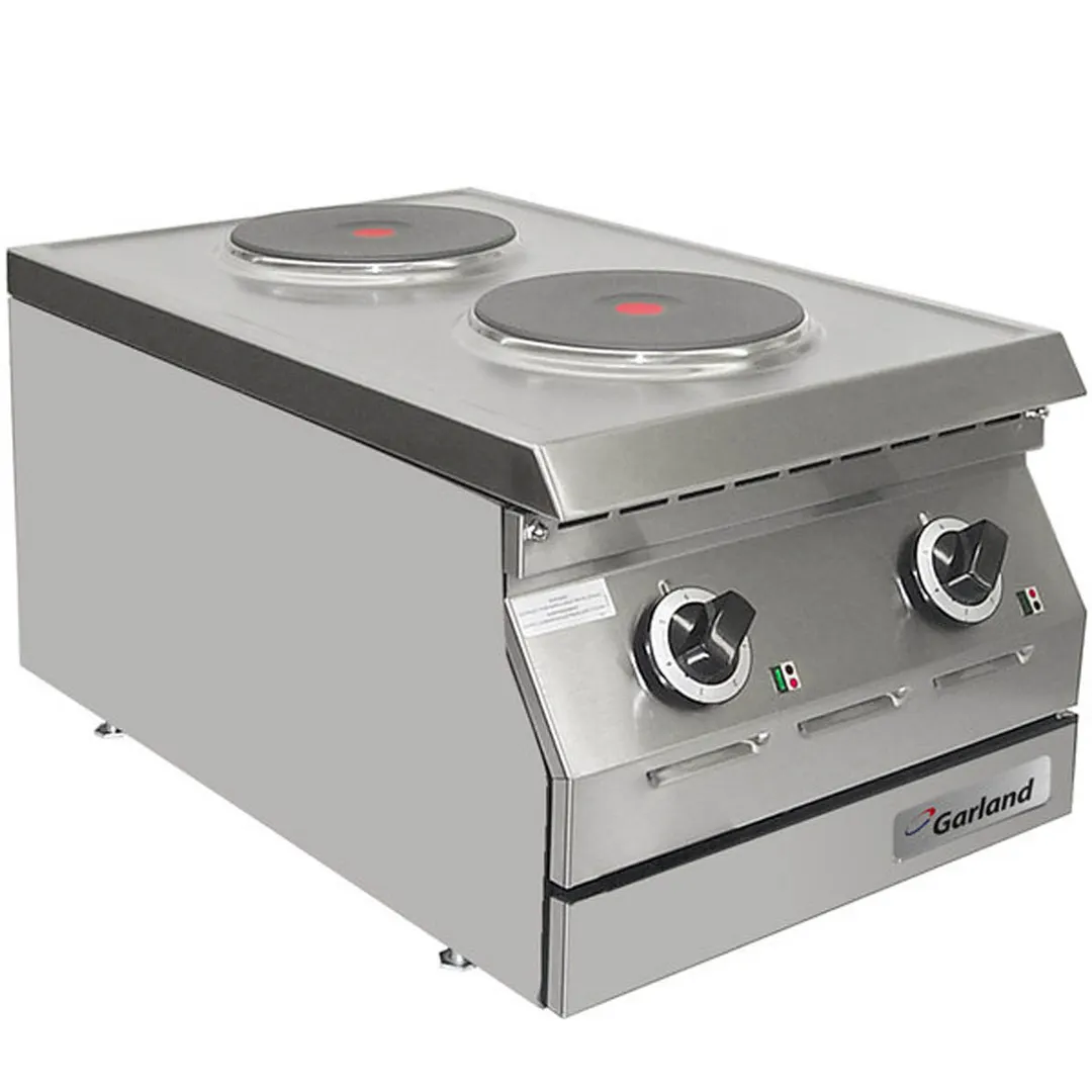 Garland US Range ED-15THSE 15"Designer Series Electric Countertop Hotplate w/ (2) Solid Burners, Manual Controls, 4 kW