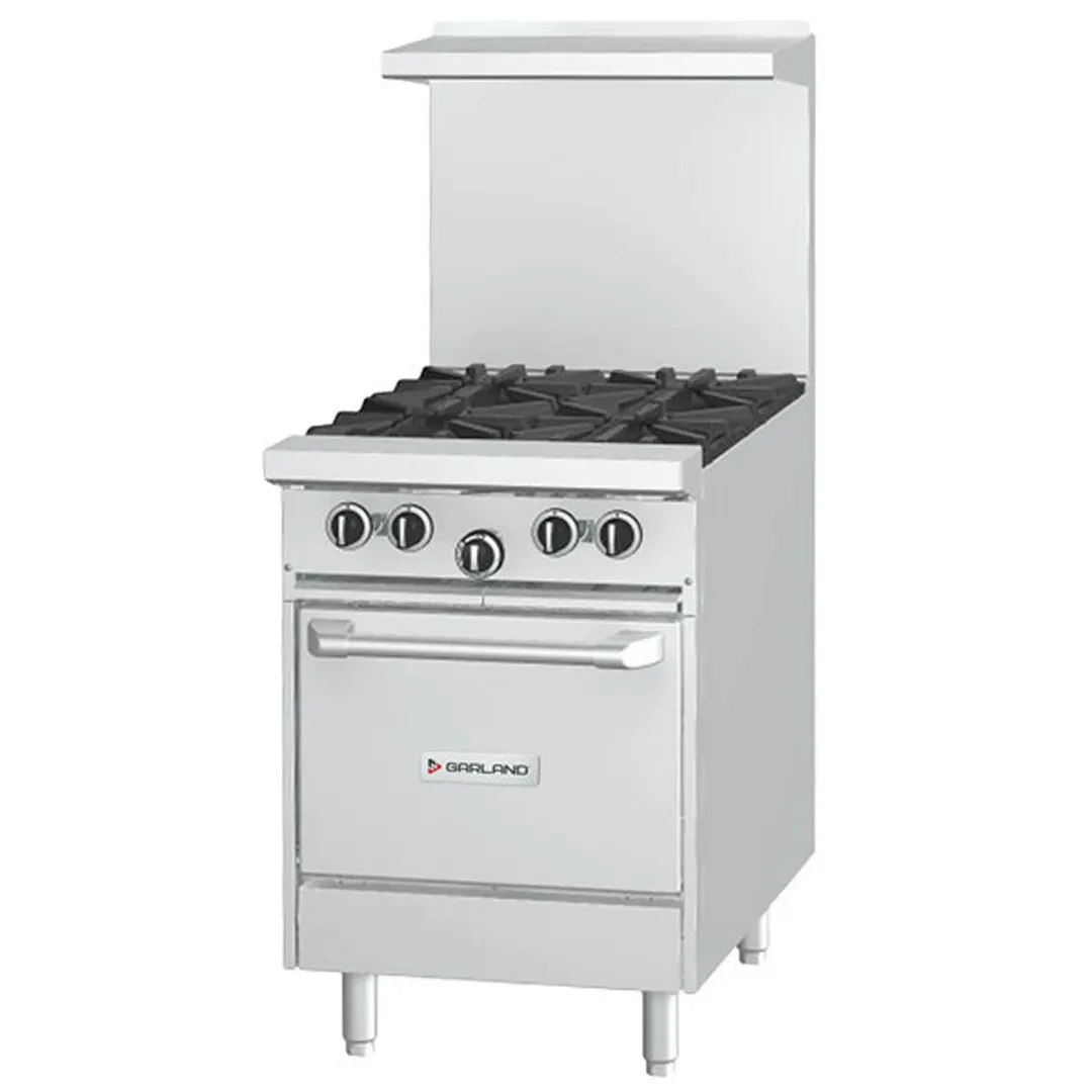 Garland US Range G24-4L 24" Gas Restaurant Range w/ (4) Open Burners, (1) Space Saver Oven, 164.000 BTU 