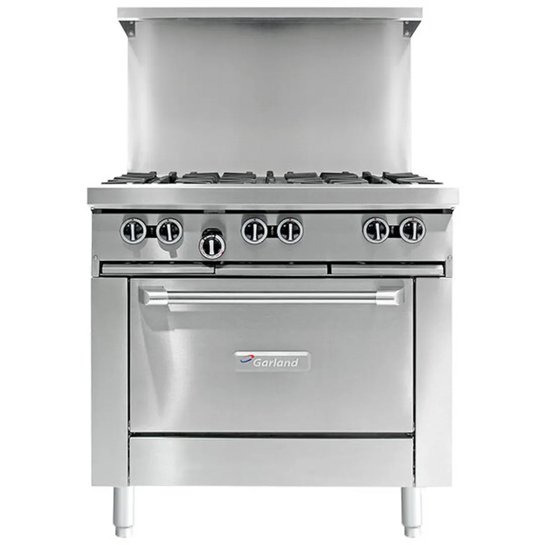 Garland US Range G36-6S 36" Gas Restaurant Range w/ (6) Open Burners, (1) Cabinet Base, 198.000 BTU