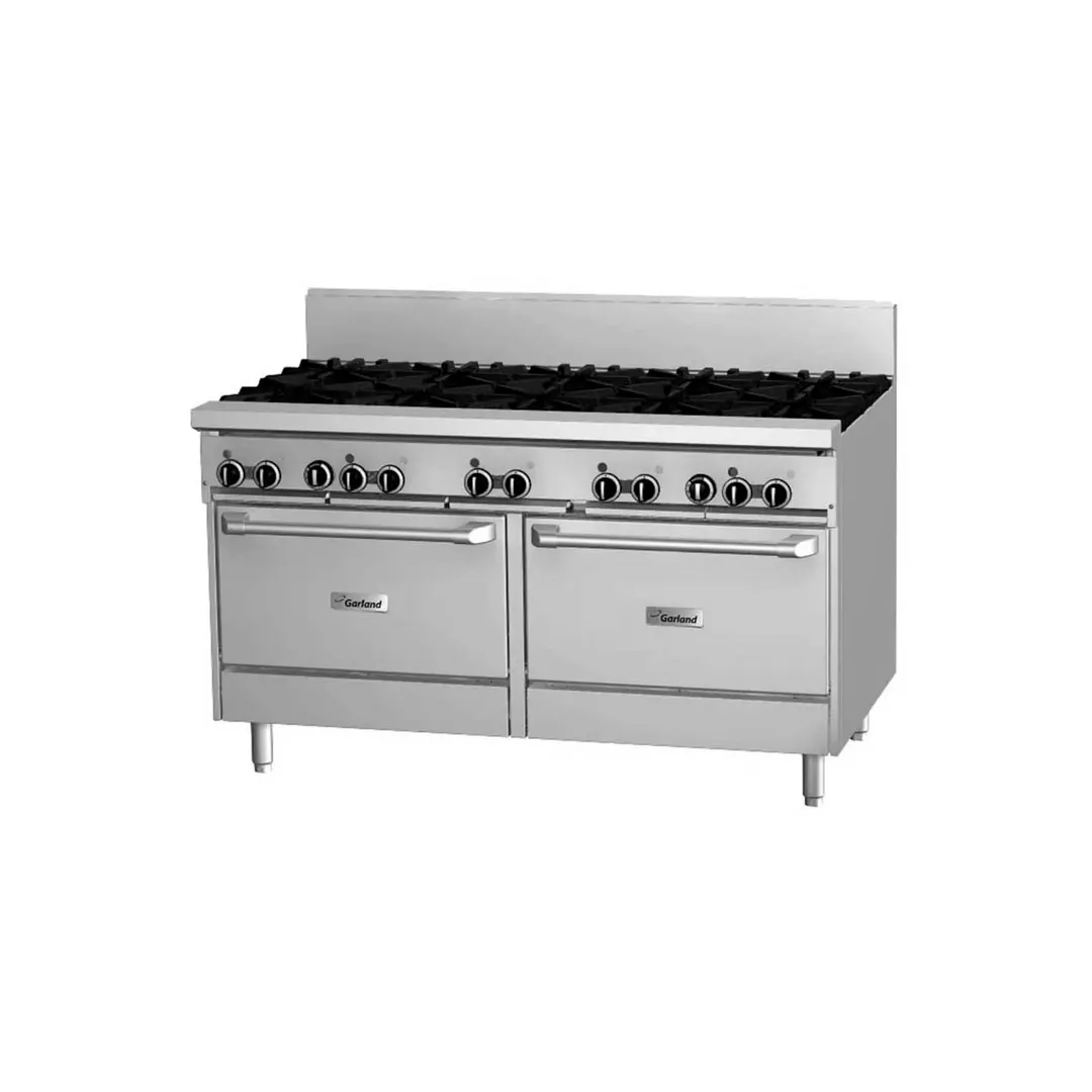 Garland US Range GF60-10RR 60" Gas Restaurant Range w/ (10) Open Burners, (2) Standard Ovens, 336.000 BTU