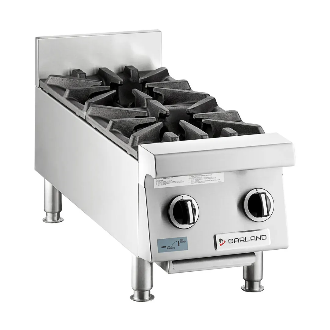 Garland US Range GTOG12-2 12" Countertop Heavy Duty Gas Hotplate with (2) Burners, 60.000 BTU