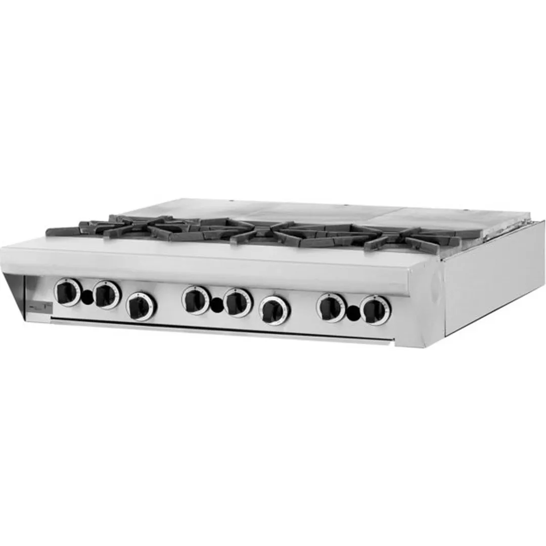 Garland US Range M43FTT 34" Gas Heavy Duty Range w/ (3) Open Burners, (3) French Tops, Modular Base, 99.000 BTU