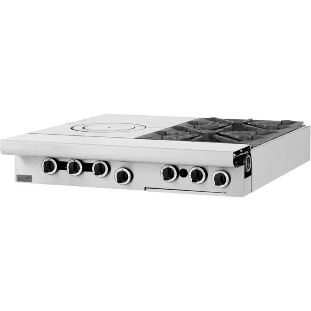 Garland US Range M54T 34" Gas Heavy Duty Range w/ (2) Open Burners, (1) Front Fired Hot Top, Modular Base, 115.000 BTU