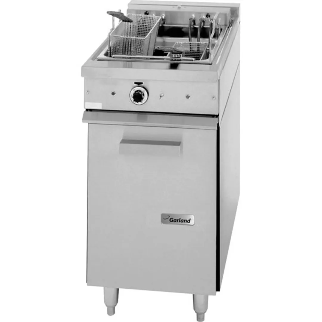 Garland US Range S18F Full Pot Floor Model Electric Fryer w/ 2 Wire Baskets, 30-lbs. Fat