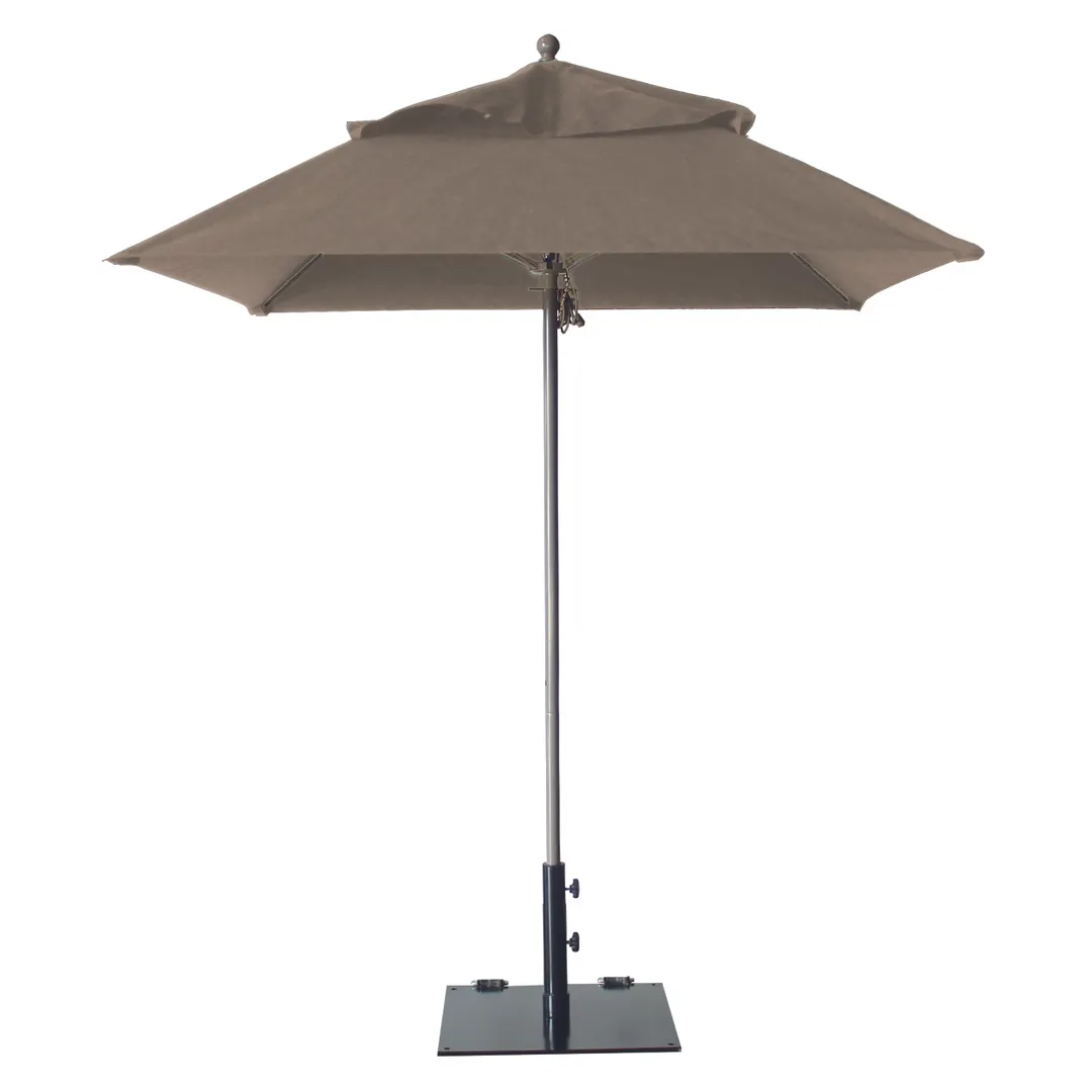 Grosfillex 98665831 Windmaster Umbrella, 6-1/2 ft., Square Top, 1-1/2" Aluminum Pole, Linen Recacril Fabric