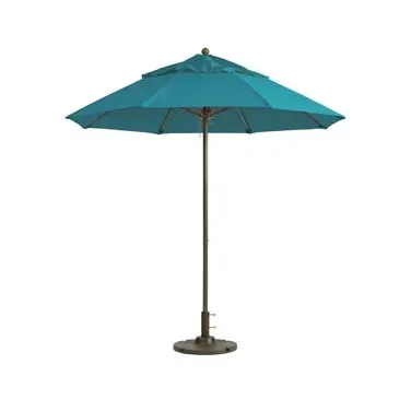 Grosfillex 98824131 Windmaster 9 ft. Round Patio Umbrella, Turquoise Recacril Fabric, Aluminum Pole
