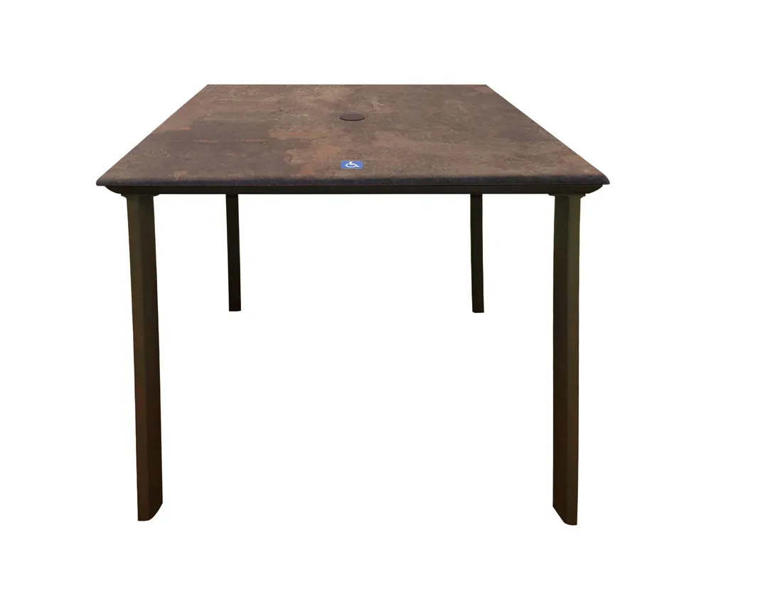 Grosfillex R1001599 Sunset Outdoor Table, 36x36, ADA, Laminate Top, Bronze Aluminum Base