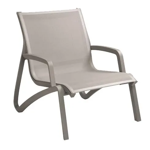 Grosfillex Sunset Lounge Chair, Platinum Gray Frame, Package Of 4 - Thumbnail 2