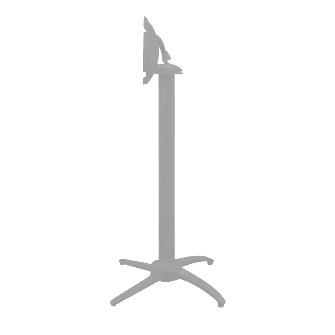 Grosfillex UT169009 Quattro Contact Terrace Table Base, Bar Height, Aluminum, Silver Gray, Tilting Mechanism