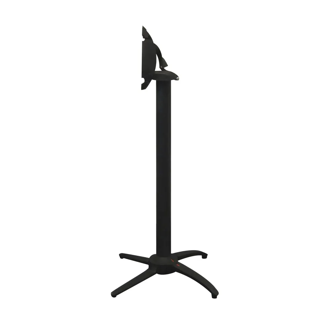 Grosfillex UT169017 Quattro Contact Terrace Table Base, Bar Height, Aluminum, Black, Tilts, Nests 5 Tables